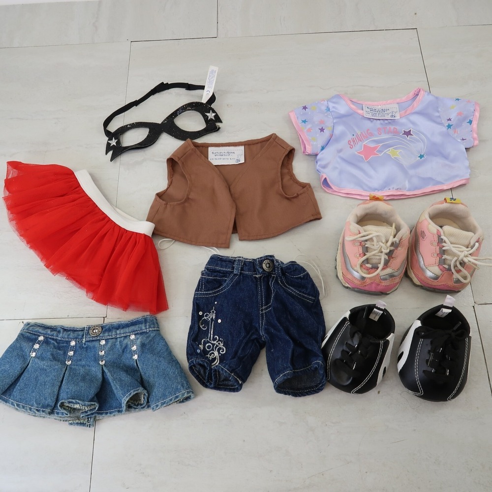 Build A Bear Outfits Clothes Lot Jean skirt soccer cleats Sneakers‎ Tops Pants